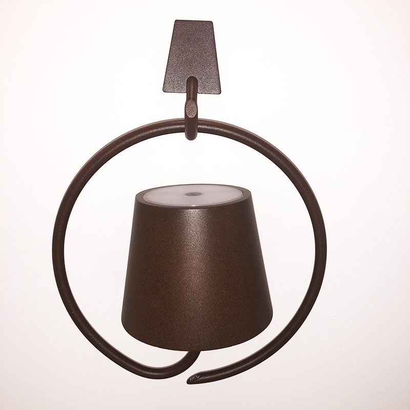 Ai Lati POLDINA Rust Applique Wall Lamp LED with hook Rechargeable IP54